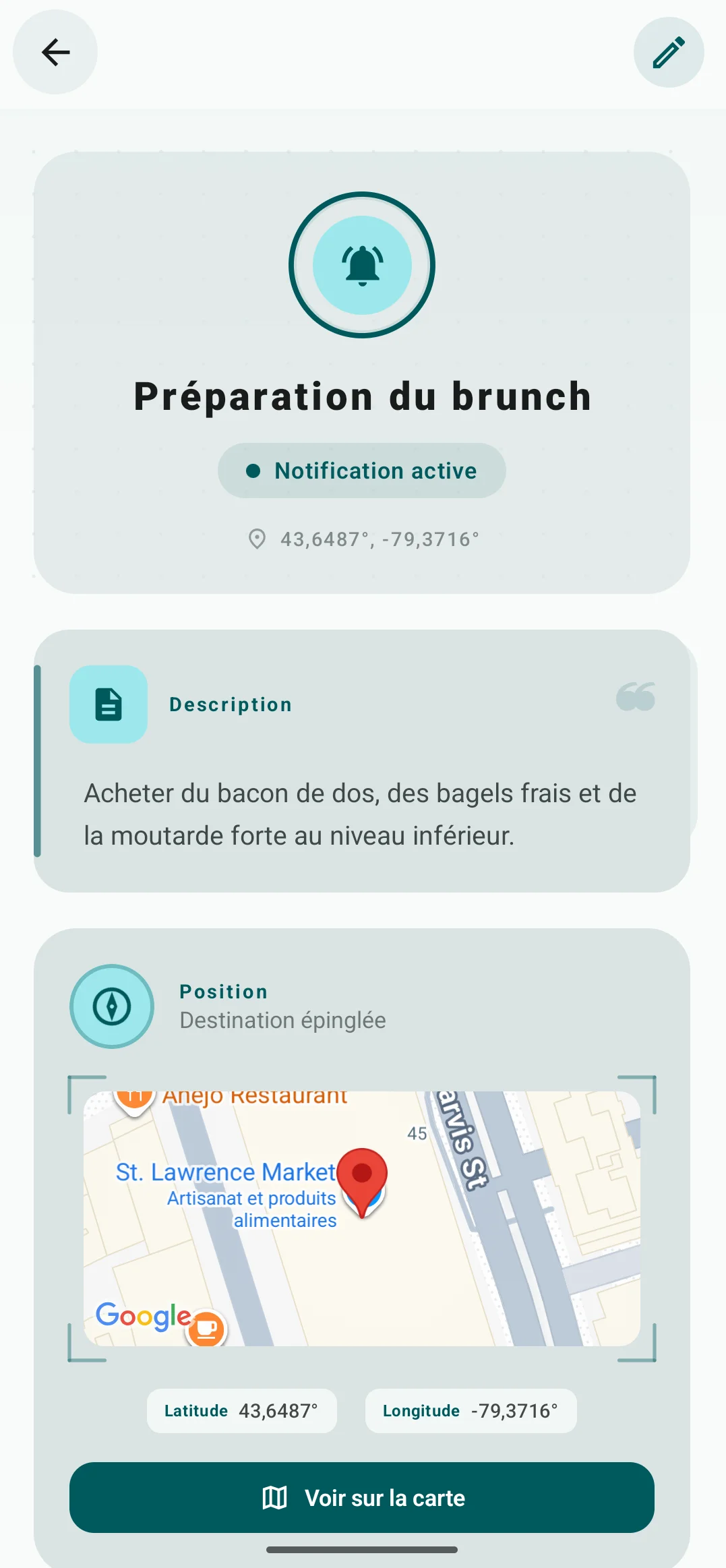 Détails du point d'intérêt