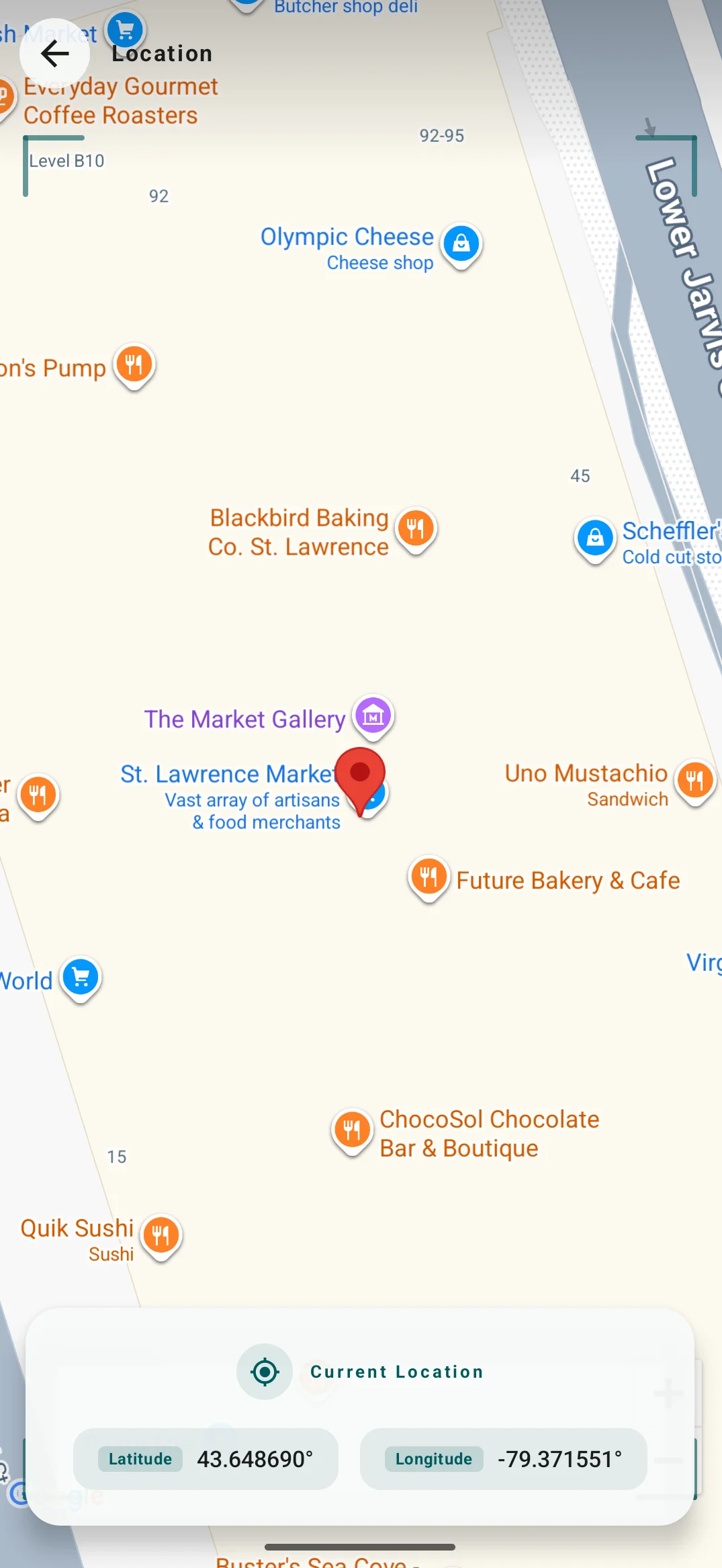 Map view with an interest point