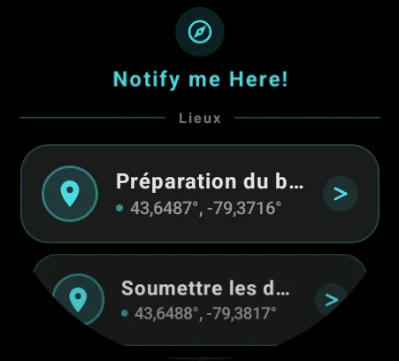 Notify me Here sur montre connectée Wear OS